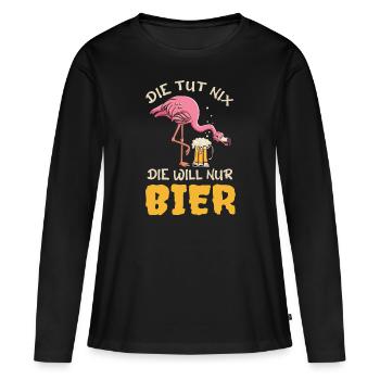 Die tut nix die will nur Bier Saufen Party Mädels - Frauen Premium Bio Langarmshirt - Schwarz - Vorne - Julia (174cm)