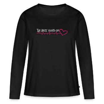 Operationen am offenen Herzen - Frauen Premium Bio Langarmshirt - Schwarz - Vorne - Julia (174cm)