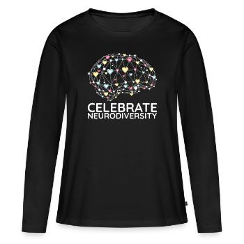 Feiern Sie Neurodiversität Autismus - Frauen Premium Bio Langarmshirt - Schwarz - Vorne - Julia (174cm)