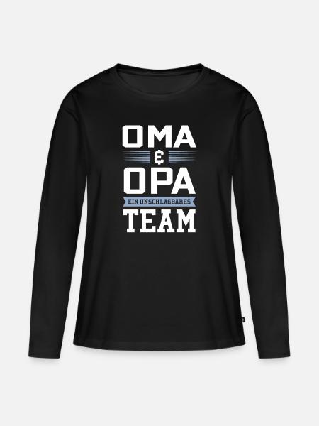 oma und opa team - Frauen Premium Bio Langarmshirt - Schwarz