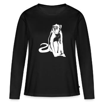 Singe Singe Animal - T-shirt manches longues Premium bio Femme - noir - Devant - Julia (174cm)