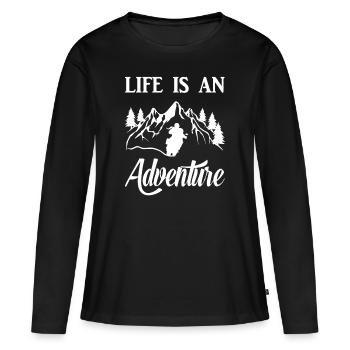life is an adventure Motorcyclist Tourer Woman - Women's Premium Organic Long Sleeve Shirt - black - Front - Julia (174cm)