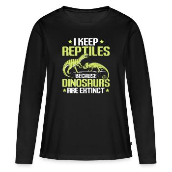 Reptiles Reptiles Serpents Lézard Terrarium - T-shirt manches longues Premium bio Femme - noir - Devant - Julia (174cm)