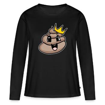 Roi du caca - T-shirt manches longues Premium bio Femme - noir - Devant - Julia (174cm)