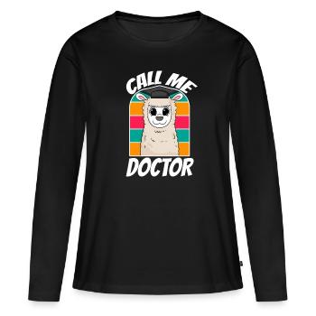 Thèse de doctorat Doctorat Doctorat - T-shirt manches longues Premium bio Femme - noir - Devant - Julia (174cm)