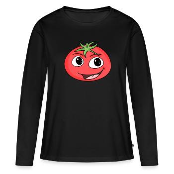 Tomate - T-shirt manches longues Premium bio Femme - noir - Devant - Julia (174cm)