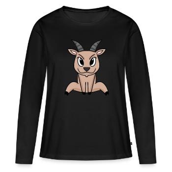 Bouc de chèvre - T-shirt manches longues Premium bio Femme - noir - Devant - Julia (174cm)
