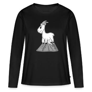 Bock auf Berge - Chèvre Chèvre - T-shirt manches longues Premium bio Femme - noir - Devant - Julia (174cm)