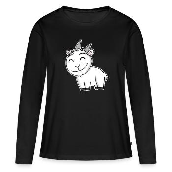Bouc de chèvre - T-shirt manches longues Premium bio Femme - noir - Devant - Julia (174cm)