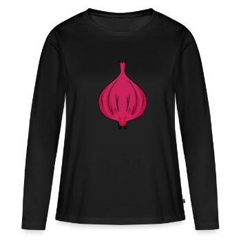 Oignon - T-shirt manches longues Premium bio Femme - noir - Devant - Julia (174cm)