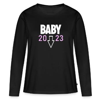 Bébé Fille 2023 Fille - T-shirt manches longues Premium bio Femme - noir - Devant - Julia (174cm)