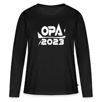 Opa 2023 - Opa werden - Bald Opa - Frauen Premium Bio Langarmshirt - Schwarz - Vorne - Julia (174cm)