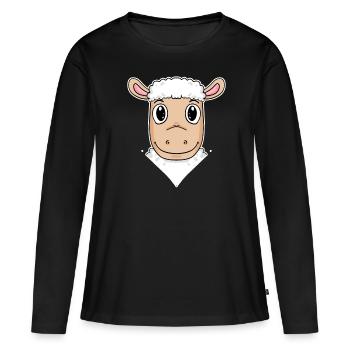 Illustration de moutons - T-shirt manches longues Premium bio Femme - noir - Devant - Julia (174cm)