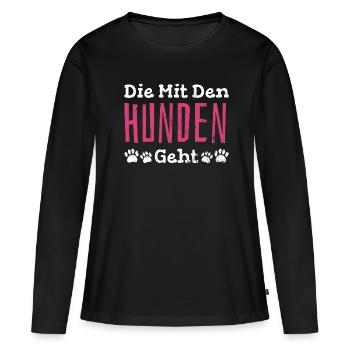 Die Mit Den Hunden Geht - Hundesitter - Frauen Premium Bio Langarmshirt - Schwarz - Vorne - Julia (174cm)
