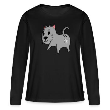Katze Arsch - Katze Hintern - Frauen Premium Bio Langarmshirt - Schwarz - Vorne - Julia (174cm)