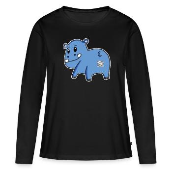Nilpferd Arsch - Nilpferd Hintern - Frauen Premium Bio Langarmshirt - Schwarz - Vorne - Julia (174cm)