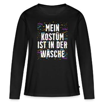 Mein Kostüm Ist In Der Wäsche Karneval - Frauen Premium Bio Langarmshirt - Schwarz - Vorne - Julia (174cm)