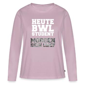 Student BWL Studenten Wirtschaft - Frauen Premium Bio Langarmshirt - Altrosa - Vorne - Julia (174cm)