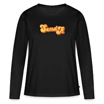 Send It Retro Full Send - Frauen Premium Bio Langarmshirt - Schwarz - Vorne - Julia (174cm)
