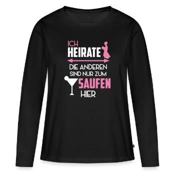 Party Kostüm Bachelorette Polterabend Braut JGA - Frauen Premium Bio Langarmshirt - Schwarz - Vorne - Julia (174cm)