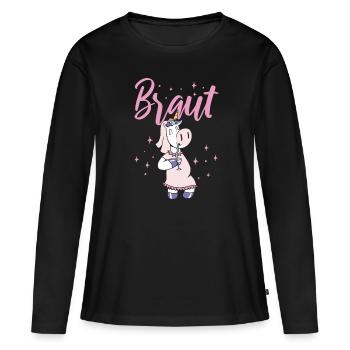 Braut Brautjungfer Bachelorette Party Polterabend - Frauen Premium Bio Langarmshirt - Schwarz - Vorne - Julia (174cm)
