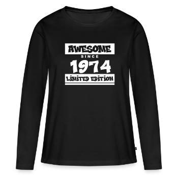 1974 - Né en 1974 - Fantastique depuis 1974 - T-shirt manches longues Premium bio Femme - noir - Devant - Julia (174cm)