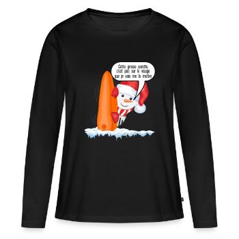 Noel Carotte - T-shirt manches longues Premium bio Femme - noir - Devant - Julia (174cm)