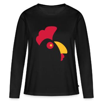 Chicken - Frauen Premium Bio Langarmshirt - Schwarz - Vorne - Julia (174cm)