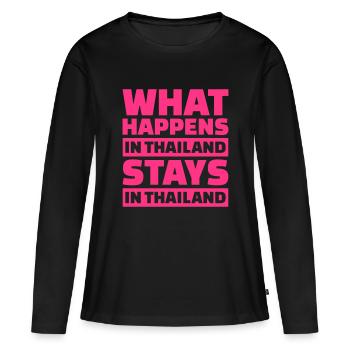 Thailand - Frauen Premium Bio Langarmshirt - Schwarz - Vorne - Julia (174cm)