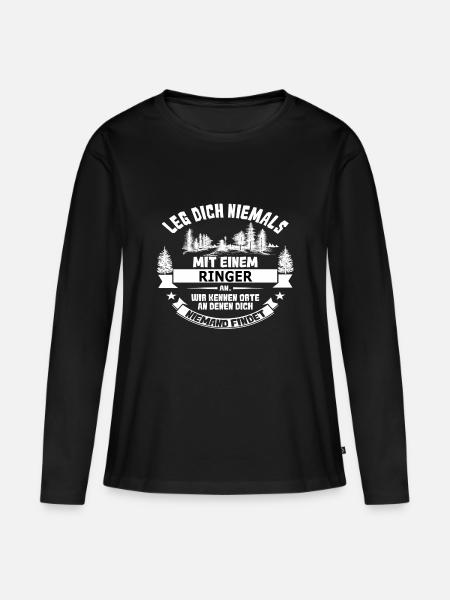 ringer - Frauen Premium Bio Langarmshirt - Schwarz