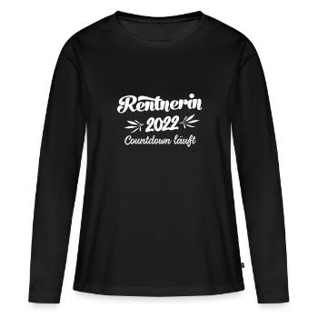 Rentner 2022 Countdown läuft Rente 2022 Ruhestand - Frauen Premium Bio Langarmshirt - Schwarz - Vorne - Julia (174cm)