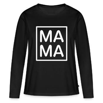 Mama Mutter Familie Familienlook Geschenkidee - Frauen Premium Bio Langarmshirt - Schwarz - Vorne - Julia (174cm)