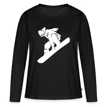 Snowboard Snowboarder - Frauen Premium Bio Langarmshirt - Schwarz - Vorne - Julia (174cm)