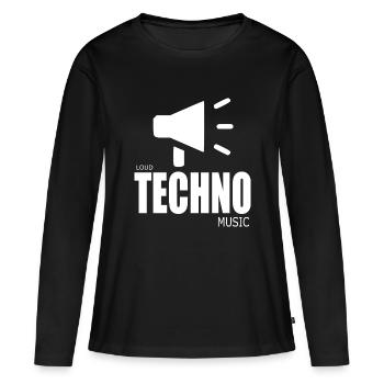 musique techno forte - T-shirt manches longues Premium bio Femme - noir - Devant - Julia (174cm)