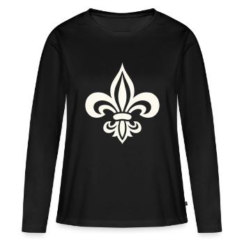 Lys français audacieux - T-shirt manches longues Premium bio Femme - noir - Devant - Julia (174cm)