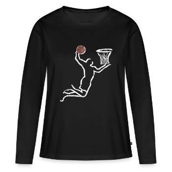 Basketteur Basket ball - T-shirt manches longues Premium bio Femme - noir - Devant - Julia (174cm)