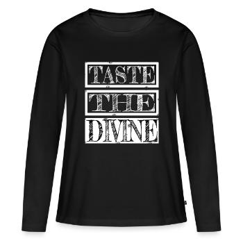 saveurs exotiques présentent le plaisir de la nourriture blagues de fête - T-shirt manches longues Premium bio Femme - noir - Devant - Julia (174cm)