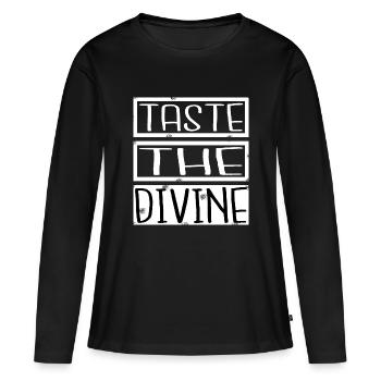 Déclaration cadeau Foodie Bliss Repas heureux - T-shirt manches longues Premium bio Femme - noir - Devant - Julia (174cm)