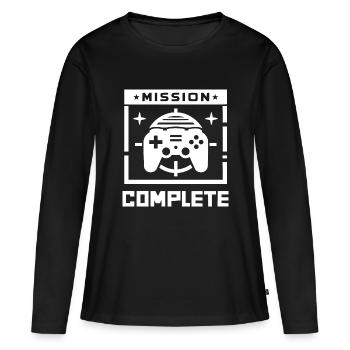 Mission accomplie - T-shirt manches longues Premium bio Femme - noir - Devant - Julia (174cm)