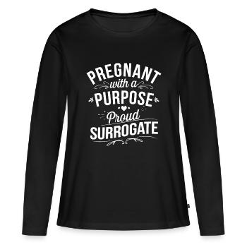 Mit Liebe eine Familie schaffen - Frauen Premium Bio Langarmshirt - Schwarz - Vorne - Julia (174cm)