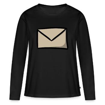 Symbole de correspondance Message E-Mail Lettre Envoi - T-shirt manches longues Premium bio Femme - noir - Devant - Julia (174cm)