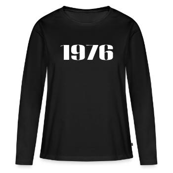1976 - Cadeau né en 1976 - T-shirt manches longues Premium bio Femme - noir - Devant - Julia (174cm)