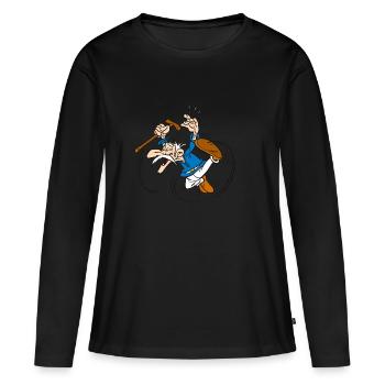 Agecanonix - Le sport c'est la santé. - T-shirt manches longues Premium bio Femme - noir - Devant - Julia (174cm)