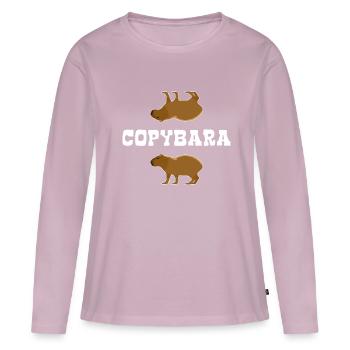 Copybara - Capybara Wortspiel - Copy Paste - Women's Premium Organic Long Sleeve Shirt - dusky pink - Front - Julia (174cm)