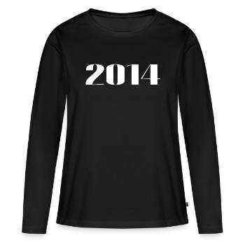 2014 - Cadeau né en 2014 - T-shirt manches longues Premium bio Femme - noir - Devant - Julia (174cm)