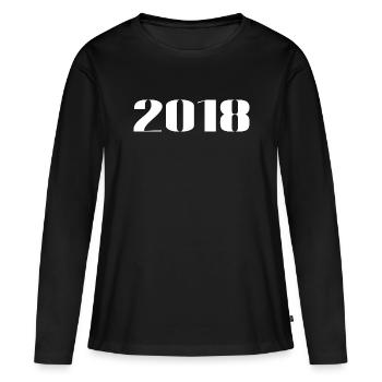 2018 - Cadeau né en 2018 - T-shirt manches longues Premium bio Femme - noir - Devant - Julia (174cm)