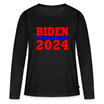Joe biden 2024 - T-shirt manches longues Premium bio Femme - noir - Devant - Julia (174cm)