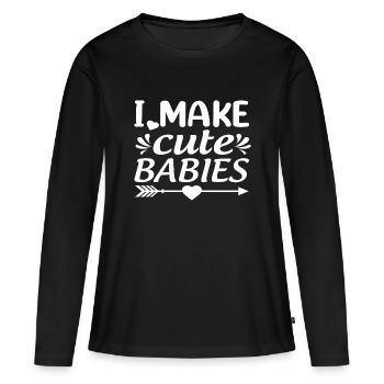 Fête des pères papa papa papa papa - T-shirt manches longues Premium bio Femme - noir - Devant - Julia (174cm)