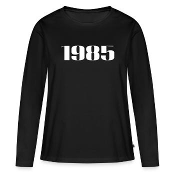 1985 - Cadeau né en 1985 - T-shirt manches longues Premium bio Femme - noir - Devant - Julia (174cm)