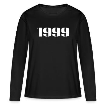 1999 - Cadeau né en 1999 - T-shirt manches longues Premium bio Femme - noir - Devant - Julia (174cm)